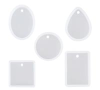 Confezione Da 5 Stampi In Silicone, Stampi Per Colata, Stampi In Resina Epossidica, Stampi Per Gocce D'Acqua, Stampi Per Figure Geometriche, Stampi Artigianali, Portachiavi Fai Da Te, Orecchini