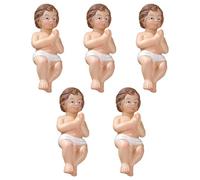 Confezione da 5 statuine di Gesù bambino | Cristo bambino dipinto | Aggiungi alla scena della mangiatoia o dell'asilo nido | Grande decorazione cristiana per la casa e la chiesa per il periodo