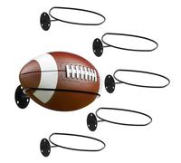 Confezione da 5 supporti da parete da rugby, espositori da calcio con viti di espansione, organizer per palloni sportivi per basket, calcio e altro ancora