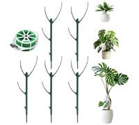 Confezione da 5 supporti impilabili per piante Monstera, pali per piante da giardino per interni ed esterni, strutture di supporto per piante rampicanti, palo di muschio, bastoncini per piante in vaso