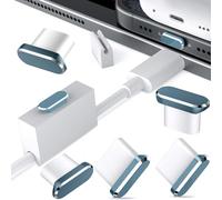 Confezione da 5 tappi antipolvere USB C per iPhone 16 15 Pro Max Samsung S25 S24 Ultra A54 Galaxy S23 S22, clip di protezione fissatore di tipo C per porta di ricarica per Google Pixel 10 9 8 7 6a
