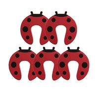Confezione da 5 tappi per porta del bambino, morbidi protezioni per le dita dei cartoni animati, impediscono lesioni da pizzicare, bambini o animali domestici di rimanere bloccati nella stanza, rosso