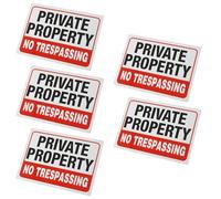 Confezione da 5 targhe in alluminio ad alta visibilità con scritta "Not Trespassing", per uso domestico ed esterno, per proteggere la proprietà, non trasferirsi