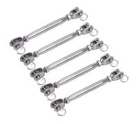 Confezione da 5 tenditori in acciaio inox con ganascia a forcella, tendicavo ideale per funi e cavi, resistente alla ruggine