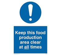 Confezione da 5 - tenere questa zona di produzione alimentare chiara in ogni momento - 100 x 150 mm - A6P