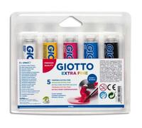 Giotto Tempere a guazzo – Vernice extra fine – Confezione da 5 tubetti colori primari assortiti
