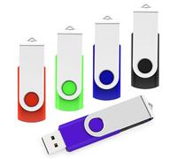 Confezione da 5 unità flash USB da 4 GB USB 2.0 Thumb Drive Memory Stick JumpDrive Pen Drive Zip Drive (5 colori: nero, blu, verde, viola, giallo, 4 GiG)