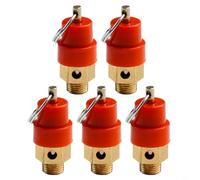 Confezione da 5 valvole di sicurezza in ottone per compressore d'aria da 1/8 di pollice per filettatura Bsp 120psi rilascio di pressione per protezione serbatoio a due stadi colore rame