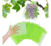 Confezione Da 50/100 Sacchetti for La Protezione Della Frutta - Copertura In Rete Con Coulisse for Fragole, Fichi, Uva | Protezione for Piante Riutilizzabile E Traspirante(100pcs,15x20CM)