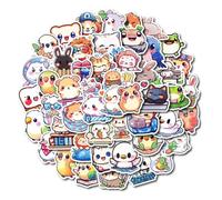 Confezione da 50 adesivi a forma di simpatici animali in stile cartone animato, con orsi, gatti, conigli, criceti e altro, per laptop, bottiglia d'acqua, valigia, ideali per adolescenti e amanti degli