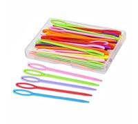 Confezione da 50 aghi da cucito in plastica con occhio grande, multicolore, con cruna grande, per artigianato, fai da te e lavoro a maglia, 7 cm