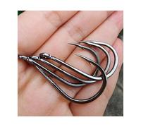Confezione da 50 ami pesca Big Eye Circle Offset con ardiglione, in acciaio ad alto tenore di carbonio for acqua salata, for la in fiume(15)