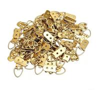 Confezione da 50 anelli a doppio foro a forma di cuore per cornici, specchi, orologi e opere d'arte, con 100 viti abbinate (oro)