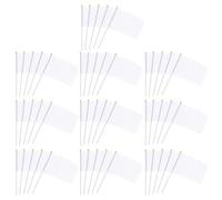 Confezione Da 50 Bandiere Bianche Sventolate A Mano, Mini Bandiere Bianche, Bandiere Scrivibili, Bandiere Personalizzate, Bandiere Decorative Con Aste, Adatte Per Feste, Celebrazioni, Matrimoni.