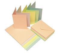 Confezione da 50 biglietti e buste Craft UK 279 C6 - Pastello misto