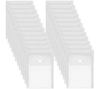 Confezione da 50 buste in plastica trasparente A5 con chiusura a bottone, organizer per documenti impermeabili per ufficio, casa e scuola