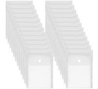 Confezione da 50 buste trasparenti in plastica formato A5, impermeabili, con chiusura a bottone, organizer per ufficio, scuola, casa