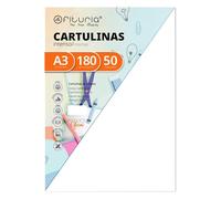 Confezione da 50 cartoncini bianchi formato A3 180g