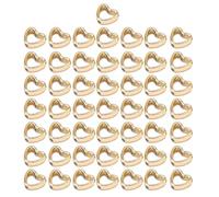 Confezione da 50 ciondoli alla moda a forma di cuore doppio foro CCB Hollow Heart ciondoli gioielli accessori per gioielli accessori, Misura unica, come descritto, come descritto