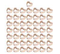 Confezione da 50 ciondoli alla moda a forma di cuore doppio foro CCB Hollow Heart ciondoli gioielli accessori per gioielli accessori, Misura unica, come descritto, come descritto