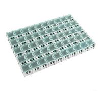 Confezione da 50 custodie per componenti SMD | per scatole trasparenti MINI con labbra elastiche elastiche, pronte per etichette per resistori e per ICS - per professionisti e hobby (grigio)