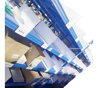 Confezione da 50 divisori per mensole in PVC, 38,1 x 15,2 cm, ideali per esporre prodotti e organizzare su scaffali metallici, scaffalature per vendita al dettaglio con etichetta a clip, separatori