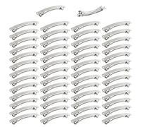 Confezione da 50 fermagli per capelli rettangolari in metallo color argento, 10,2 cm, per fai da te, fermagli per capelli, fermagli per coda di cavallo, accessori per donne e ragazze