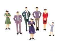 Confezione da 50 figure modellate di persone, scala 1:32, 22 mm, modellini ferroviari dipinti per layout di treni e diorami, colori misti