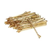 Confezione da 50 forcine invisibili per capelli da biondi a castani, design increspato antiscivolo, non danneggiano i capelli, da donna (oro)