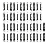 Confezione da 50 ganci in ferro resistente con 100 viti, resistenti alla ruggine e bordi lisci, capacità di carico di 22,7 kg, per telai in legno spessi ≥ 1,27 cm, uso domestico e galleria (nero)