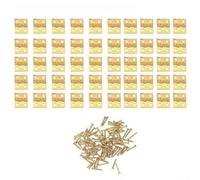 Confezione da 50 mini cerniere in ottone massiccio per tutte le tue esigenze fai da te, dalla casa delle bambole alle creazioni di scatole di gioielli (oro)