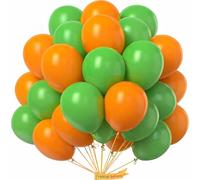 Confezione da 50 palloncini arancioni e verdi, tinta unita, 25 cm, palloncini per feste di compleanno, decorazioni per matrimoni, baby shower, laurea