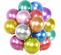 Confezione da 50 palloncini metallizzati arcobaleno da 30,5 cm, palloncini colorati cromati per compleanno, feste di compleanno, laurea, Capodanno, baby shower, eventi, decorazioni