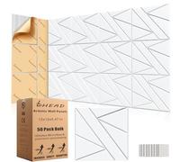 Confezione da 50 pannelli da parete autoadesivi insonorizzati, 30,5 x 30,5 x 0,47 cm, pannelli fonoassorbenti per pareti, 0,5 kg/ft³ ad alta densità, più spessi 1,2 cm, pannelli acustici, adatti per