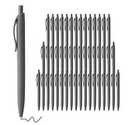 Confezione da 50 penne a sfera retrattili, punta media da 1 mm, inchiostro nero liscio, senza sbavature, penne per ufficio, scuola e uso domestico