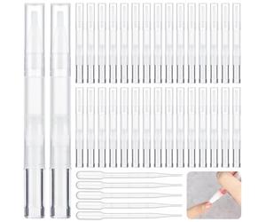 Confezione da 50 penne vuote per olio per unghie, 3 ml, penne a olio per cuticole con punte a pennello, contenitori trasparenti per penna a spirale, include 5 contagocce, perfette per la crescita