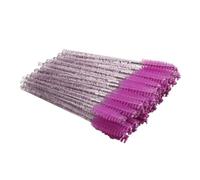 Confezione da 50 pennelli per ciglia squisite per San Valentino con setole dolci per sopracciglia, strumento di rimozione delle sopracciglia, con asta di cristallo/viola
