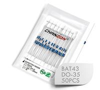 (Confezione da 50 pezzi) Chanzon BAT43 Diodi raddrizzatori a barriera Schottky 200 mA 30 V DO-35 (DO-204AH) Assiale 0,2 A 30 Volt Diodo di commutazione di piccolo segnale