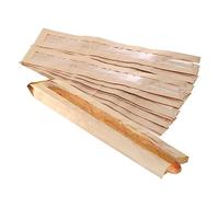 Confezione da 50 sacchetti per baguette in carta kraft, 58,4 x 10,2 x 4,1 cm, con finestra frontale trasparente e 64 adesivi trasparenti per pane francese fatto in casa (marrone)
