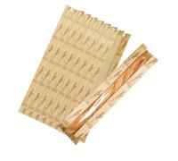 Confezione da 50 sacchetti per pane in carta kraft per baguette, 58,4 x 10,2 x 4,1 cm, con finestra frontale trasparente e 64 adesivi trasparenti per pane fatto in casa, pane francese (trigo)