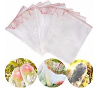 Confezione da 50 sacchetti protettivi per frutta con coulisse, sacchetti a rete fine anti-insetti per uva, piante, fiori e ortaggi.