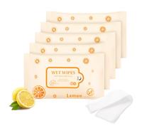 Confezione da 50 salviette umidificate confezionate singolarmente, salviette da viaggio al limone, 500 pezzi, per viaggi con aloe per sedere, mani, pulizia del viso, uso quotidiano,