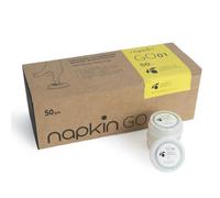Confezione da 50 salviette umidificate tascabili pronte all'uso NAPKIN GO 01 in capsule monouso con fragranza Limoni di Sorrento, Biodegradabili, Anallergiche utilizzo anche su pelle sensibile.