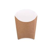 Confezione da 50 scatole in cartone kraft, per patatine fritte, taglia M, contenitori per alimenti, fast food, usa e getta, ecologici, riciclabili (50, M)