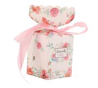 Confezione da 50 Scatole per Bomboniere con Design Floreale, Confezione in Cartone per Matrimoni, Compleanni, Feste e Feste(Rosa HM2251304)