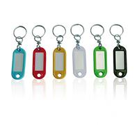 Confezione da 50 targhette per chiavi in codice colore, con inserto per etichetta e rondella sdoppiata e givolare