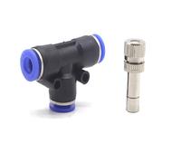 Confezione da 50 ugelli nebulizzatori in ottone con tee Slip-Lock per sistema di raffreddamento esterno, ugello nebulizzatore, ugelli nebulizzatori per giardino, umidificazione, controllo della polv