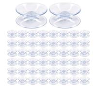 Confezione da 50 ventose a doppio lato, 20 mm, antiscivolo, in plastica | Trasparente, invisibile, flessibile, riutilizzabile, potenza di aspirazione, protezione sicura dei mobili, piccolo