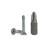 Confezione da 500 viti DIN 7504 P in acciaio zincato da 3,9 x 22 mm, viti autoperforanti per lamiera, a testa svasata a croce (Phillips), autofilettanti (500, 3,9 x 22 mm)