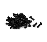 Confezione Da 50pz Pulsante Vite A Testa Esagonale Con Bulloni, Nero, M5x20mm,